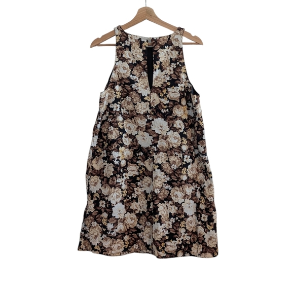 Abercrombie Linen Blend Floral Print Mini Shift Dress Medium TALL - Picture 9 of 13